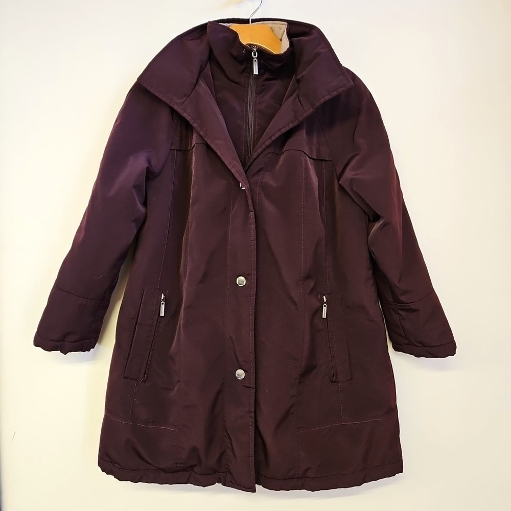 Covington‎ Plum Coat Size S Women's Hooded Casual Winter